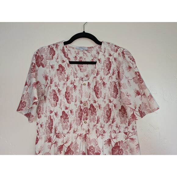 Polagram Dress Womens Medium Floral Romantic Feminine Lined Pockets Modest Maxi - Picture 8 of 15